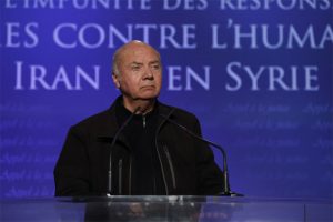 Jacques-Gaillot - Call-for-Justice-Iran-Massacre-1988-Ending-Impunity-for-Perpetrators-of-Crimes-Against-Humanity-in-Iran-and-Syria-on-26-November-2016-in-Paris-Mutualité-conference-centre
