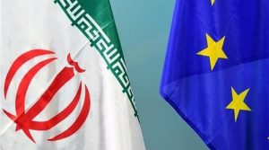 Iran EU flags